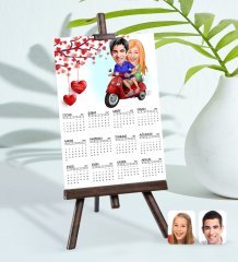 BK Gift Kişiye Özel 15x21 cm Fotoğraf Kartlı Sevgililer Karikatürlü Şövaleli 2023 Takvim -10
