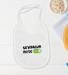 BK Kids Sevdaluk Mode Tasarımlı Beyaz Bebek Body Zıbın ve Mama Önlüğü Hediye Seti-1
