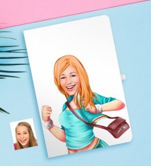 Kişiye Özel Kadın Karikatürlü Beyaz Defter-52