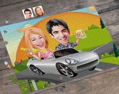 BK Gift Kişiye Özel Sevgililer Karikatürlü 1000 Parça Profesyonel Puzzle-21