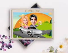 BK Gift Kişiye Özel Sevgililer Karikatürlü 1000 Parça Profesyonel Puzzle-21