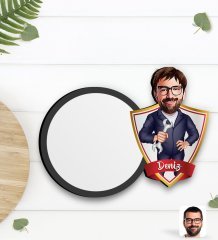 Kişiye Özel Tamirci Karikatürlü Ahşap Bardak Altlığı-1