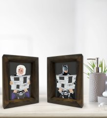 Bk Gift Banyo Dekoratif 2'li Doğal Masif Ahşap Çerçeve 15x20cm-26