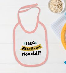 BK Kids Rizeliyim Tasarımlı Pembe Bebek Body Zıbın ve Mama Önlüğü Hediye Seti-2