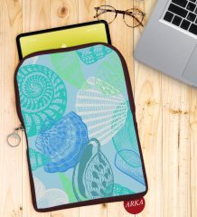 BK Gift Deniz Kabukları Tasarımlı Taşınabilir Koruyucu Tablet Kılıfı & Organizer Çanta - Bordo-1