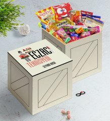 Kişiye Özel Eczacı Teknisyeni Ahşap Kutuda Nostaljik Lezzetler Hediye Seti-1