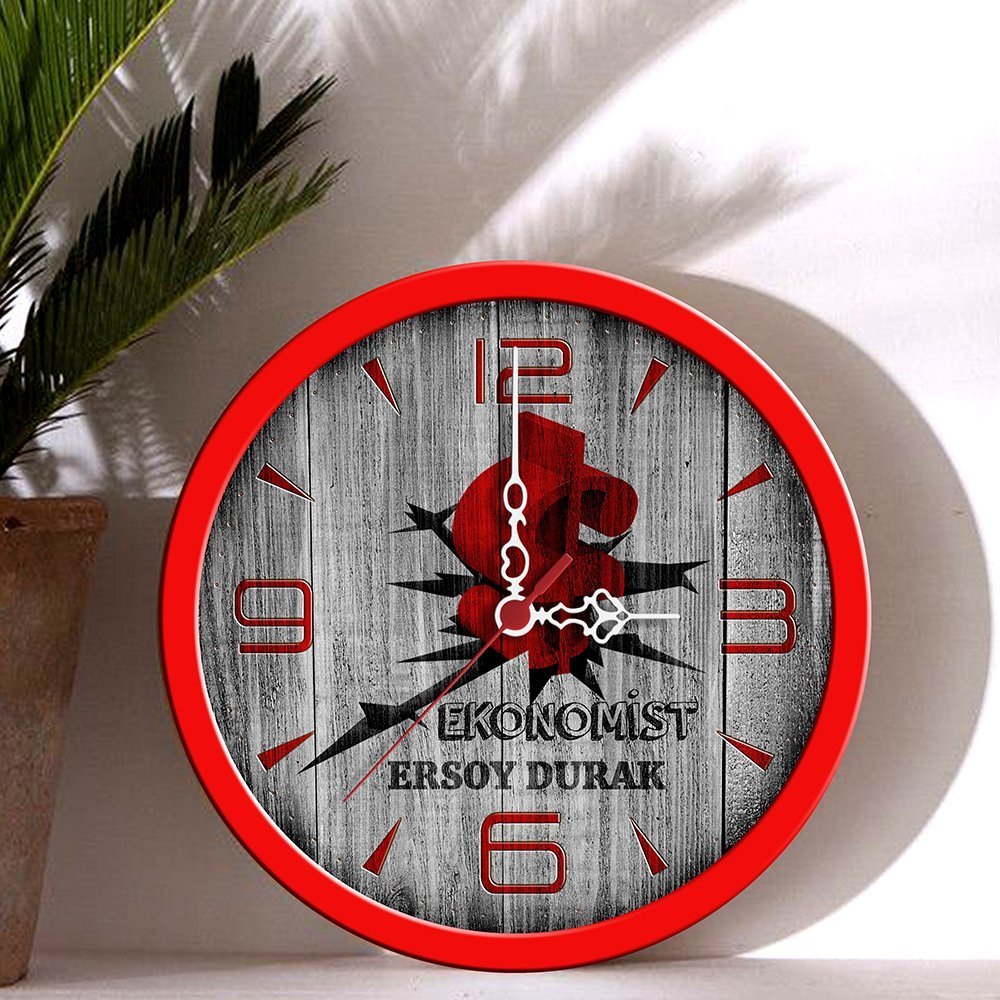 Kişiye Özel Mesleki Ekonomist Ahşap Duvar Saati - 1