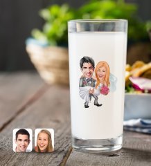 Kişiye Özel Evleniyoruz Karikatürlü Rakı Bardağı-7