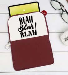 BK Gift Blah Blah Blah Tasarımlı Taşınabilir Koruyucu Tablet Kılıfı & Organizer Çanta - Bordo-1