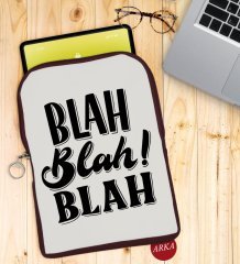 BK Gift Blah Blah Blah Tasarımlı Taşınabilir Koruyucu Tablet Kılıfı & Organizer Çanta - Bordo-1