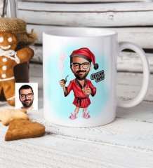 Kişiye Özel Bay Yılbaşı Karikatür Beyaz Kupa Bardak - 2