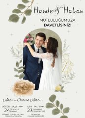Kişiye Özel Fotoğraflı Bitmeyen Düğün Davetiyesi Model 97