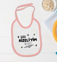 BK Kids Rizeliyim Ne Oldi Tasarımlı Pembe Bebek Body Zıbın ve Mama Önlüğü Hediye Seti-1