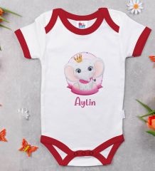 BK Kids Kişiye Özel İsimli 5 Parça Kırmızı Bebek Body Zıbın ve Battaniye Hediye Seti, Yeni Doğan Bebek Giyim Hediyesi-4