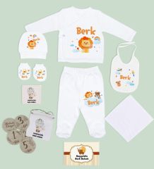 BK Kids Kişiye Özel Beyaz Hastane Çıkışı,Bebek Anı Kartı,Yeni Doğan Bebek Giyim Hediyesi,9 Parça Bebek Hediye Seti-4