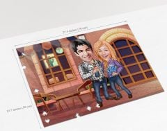 BK Gift Kişiye Özel Sevgililer Karikatürlü 1000 Parça Profesyonel Puzzle-18