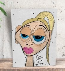 BK Gift The Lazy People Collection Mean Girl Tasarımlı Dekoratif Mini Kanvas Tablo 15x20cm-1