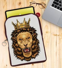BK Gift Aslan Tasarımlı Taşınabilir Koruyucu Tablet Kılıfı & Organizer Çanta - Bordo-1