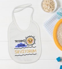 BK Kids Teyzemi Çok Seviyorum Tasarımlı Bebek Mama Önlüğü - Model 1