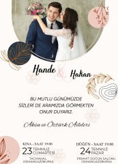 Kişiye Özel Fotoğraflı Bitmeyen Düğün Davetiyesi Model 95