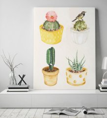 BK Gift Kaktüsler Tasarımlı Kanvas Tablo 50x70cm-2