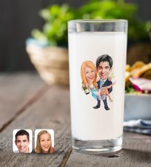 Kişiye Özel Evleniyoruz Karikatürlü Rakı Bardağı-4