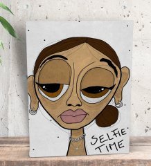 BK Gift The Lazy People Collection Hot Girl Tasarımlı Dekoratif Mini Kanvas Tablo 15x20cm-1