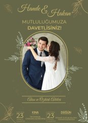 Kişiye Özel Fotoğraflı Bitmeyen Düğün Davetiyesi Model 73