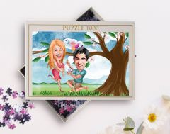 BK Gift Kişiye Özel Sevgililer Karikatürlü 1000 Parça Profesyonel Puzzle-16