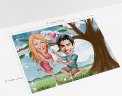 BK Gift Kişiye Özel Sevgililer Karikatürlü 1000 Parça Profesyonel Puzzle-16