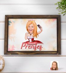 Kişiye Özel Prenses Karikatürlü Doğal Ahşap Tepsi-3