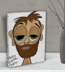 BK Gift The Lazy People Collection Hobo Guy Tasarımlı Dekoratif Mini Kanvas Tablo 15x20cm-1