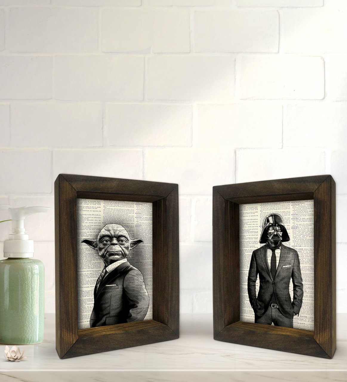 Bk Gift Banyo Dekoratif 2'li Doğal Masif Ahşap Çerçeve 15x20cm-21