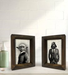 Bk Gift Banyo Dekoratif 2'li Doğal Masif Ahşap Çerçeve 15x20cm-21