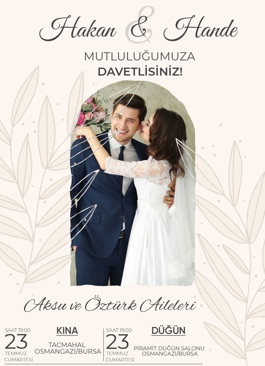 Kişiye Özel Fotoğraflı Bitmeyen Düğün Davetiyesi Model 72