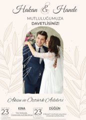 Kişiye Özel Fotoğraflı Bitmeyen Düğün Davetiyesi Model 72