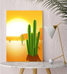 BK Gift Kaktüsler Tasarımlı Kanvas Tablo 30x50cm-1