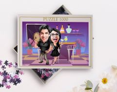 BK Gift Kişiye Özel Sevgililer Karikatürlü 1000 Parça Profesyonel Puzzle-15