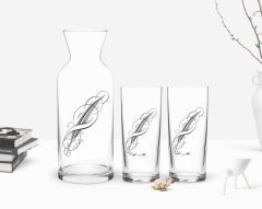 Kişiye Özel Renkli Baskılı İsimli İkili Rakı Bardağı ve Karaf Hediye Seti-102