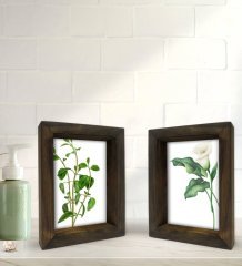 Bk Gift Banyo Dekoratif 2'li Doğal Masif Ahşap Çerçeve 15x20cm-19