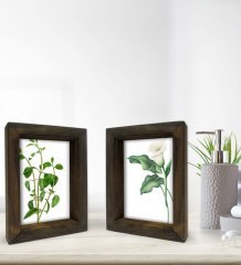 Bk Gift Banyo Dekoratif 2'li Doğal Masif Ahşap Çerçeve 15x20cm-19