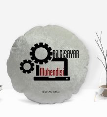 Kişiye Özel İsimli Bilgisayar Mühendisi Tasarımlı Dekoratif Kırlent Yastık-3