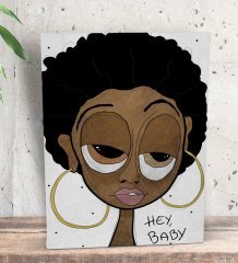 BK Gift The Lazy People Collection Foxy Lady Tasarımlı Dekoratif Mini Kanvas Tablo 15x20cm-1