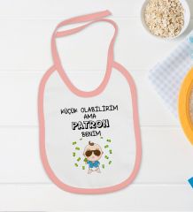 BK Kids Patron Benim Tasarımlı Pembe Bebek Body Zıbın ve Mama Önlüğü Hediye Seti-1