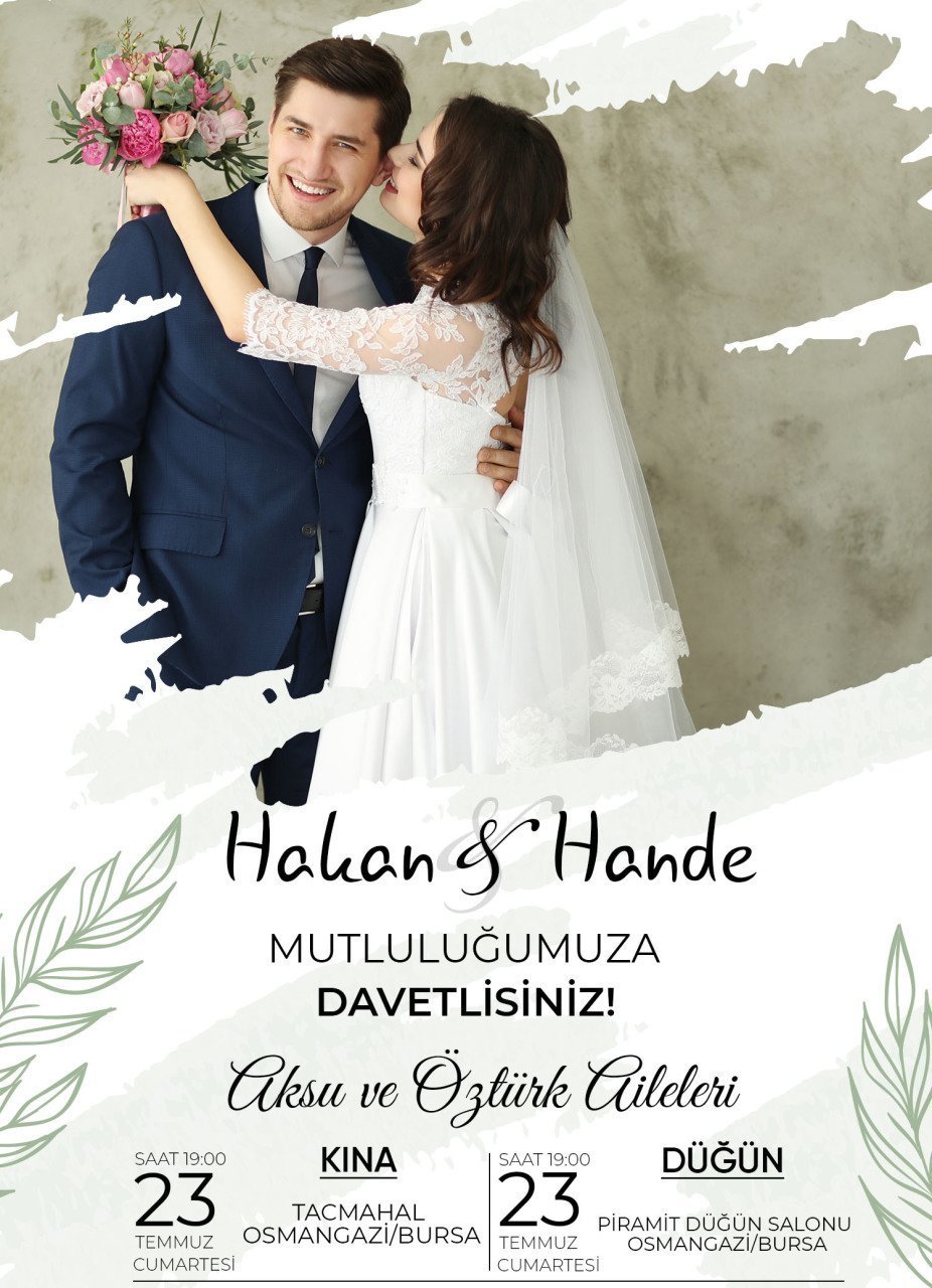 Kişiye Özel Fotoğraflı Bitmeyen Düğün Davetiyesi Model 42