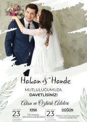 Kişiye Özel Fotoğraflı Bitmeyen Düğün Davetiyesi Model 42