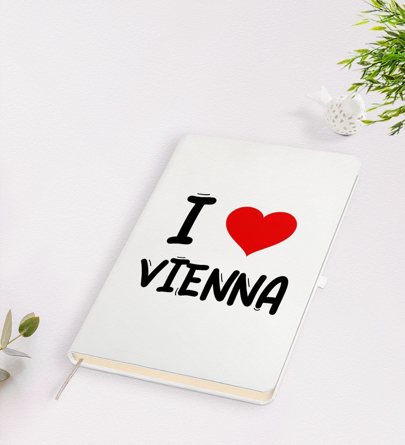 BK Gift I Love Vienna Tasarımlı Beyaz Defter - Model 1