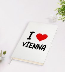 BK Gift I Love Vienna Tasarımlı Beyaz Defter - Model 1