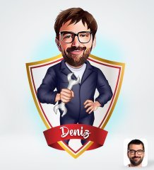 Kişiye Özel İsimli Tamirci Tasarımlı Dijital Karikatür-1
