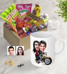 Kişiye Özel Sevgililer Karikatürlü Nostaljik Lezzetler Kupa Seti-17